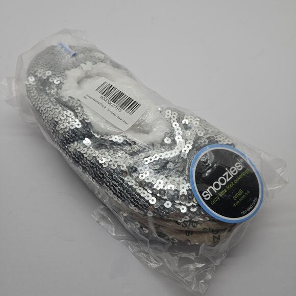 Snoozies Shoes - Snoozies Ballerina Bling Metallic Shine Women Slippers | Small, Silver 5-6